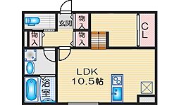 ポルトボヌール千里山 ワンルームの間取図画像