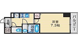 TOPAZ江坂 1Kの間取図画像