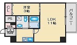 M:COURT関大前 1LDKの間取図画像