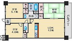 ソシエ北大阪1番館 3LDKの間取図画像