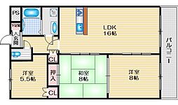 ベルエア1 3LDKの間取図画像