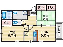 エム・エム千里山西 2LDKの間取図画像
