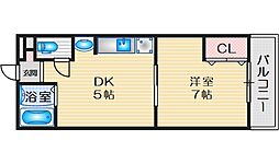 ルミエール緑地公園 1DKの間取図画像