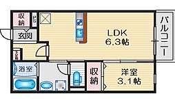 マルベリーハウス 1LDKの間取図画像