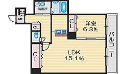 アカツキハイツ 1LDKの間取図画像