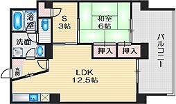 豊中グランドハイツ 1SLDKの間取図画像
