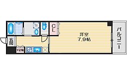 ロイヤルクイーンズパーク江坂 1Kの間取図画像