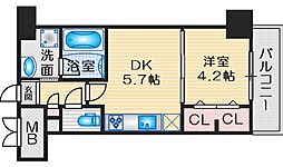 サンセール吹田 1DKの間取図画像
