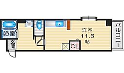 メゾンドボヌール ワンルームの間取図画像