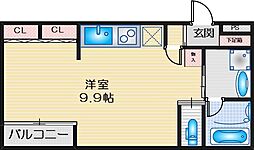 ロイヤルコート千里山 ワンルームの間取図画像
