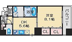 ノルデンハイム江坂2 1DKの間取図画像