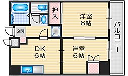 カルム緑地公園 2DKの間取図画像