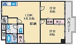 メゾンベール 2LDKの間取図画像