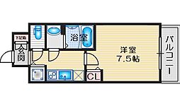 ディームス江坂 1Kの間取図画像
