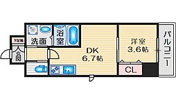 ケイズスクエアエサカ 1DKの間取図画像