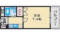 フレール緑地公園 1Kの間取図画像