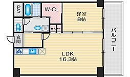 内田ロイヤルハイツ 1LDKの間取図画像