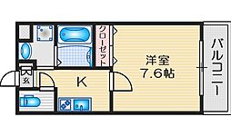 ロイヤルクイーンズパーク吹田 1Kの間取図画像
