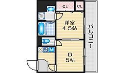 グランピーノ桃山台 1DKの間取図画像