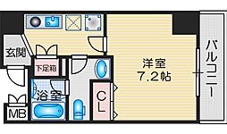 ハピネス江坂 1Kの間取図画像