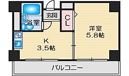 108セリバテール山田南 1Kの間取図画像