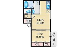 エスパシオ 1LDKの間取図画像