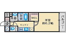 エスプレイス江坂レジデンス 1Kの間取図画像