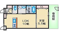 プレジール曽根 1LDKの間取図画像
