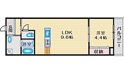 フィユフラッツ長興寺 1LDKの間取図画像