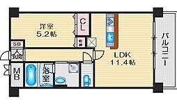 プレメント豊中 1LDKの間取図画像