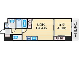 ビエラコート岸部中 1LDKの間取図画像