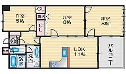 リッツサントノーレ 3LDKの間取図画像