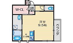 シャーメゾンハレクラニ 1Kの間取図画像