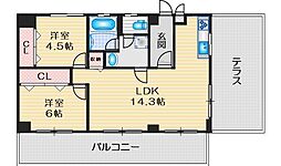パインハイツ 2LDKの間取図画像