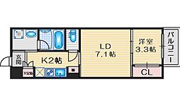 ザ・レジデンス江坂 1LDKの間取図画像
