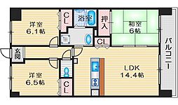 ボヌール千里中央弐番館 3LDKの間取図画像