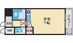メープル・ツチモト2 ワンルームの間取図画像