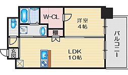 サムティ江坂ジュレーヴ 1LDKの間取図画像