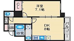 プレデアス千里山田 1LDKの間取図画像