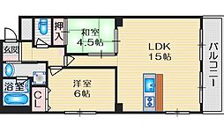 千里泉マンション 2LDKの間取図画像