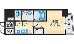 エスリード江坂セントラム 1Kの間取図画像