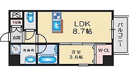 エールグラン吹田片山町 1LDKの間取図画像