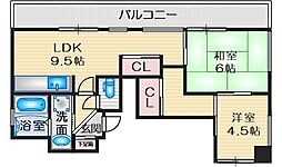 パークサイドヴィラ 2LDKの間取図画像