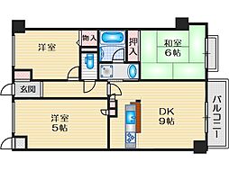 サン豊中 3LDKの間取図画像