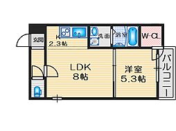 フジパレス阪急豊津駅南1番館 1LDKの間取図画像