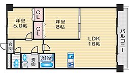セントラルコート2 2LDKの間取図画像
