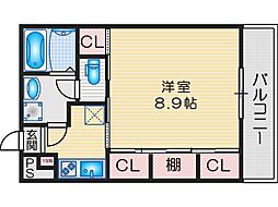 SAハイツ豊中 1Kの間取図画像