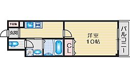 エスリード江坂公園 1Kの間取図画像