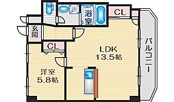 松籟マンション 1LDKの間取図画像
