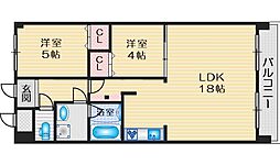 セントラルコート 2LDKの間取図画像